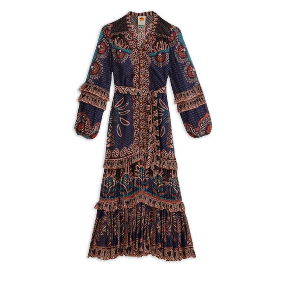 FARM Rio Navy and Coral Long Sleeve Dress - Picture 10 of 10